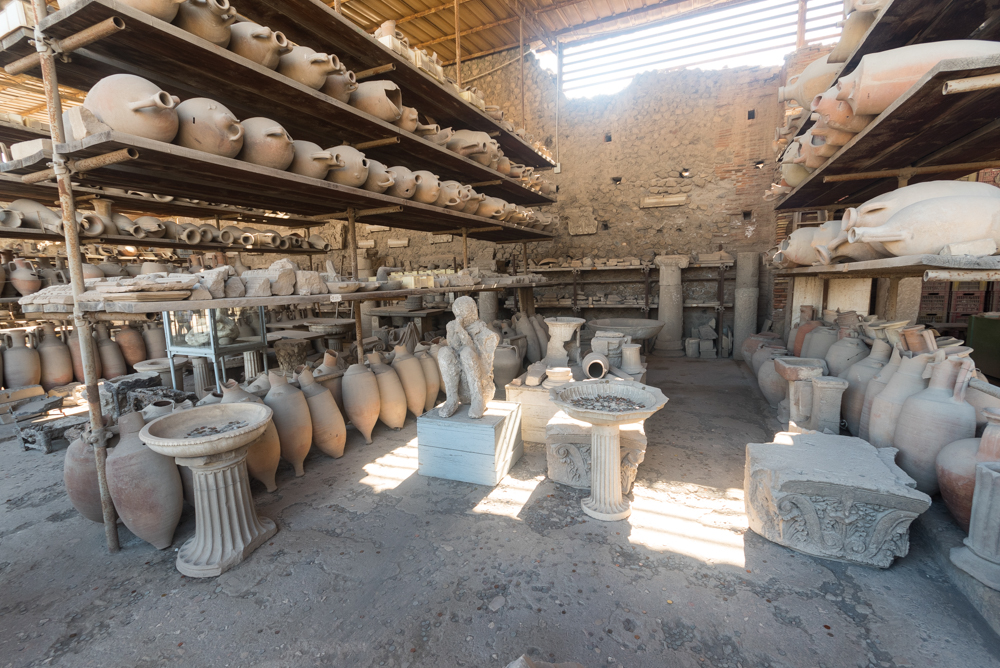 View of Pompeii, in Italy.